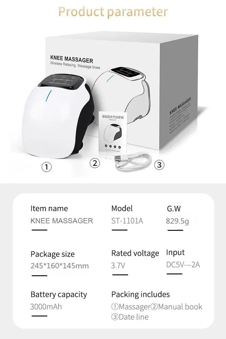 KneeRelief Smart – Massajador Inteligente Sem Fios para Joelhos