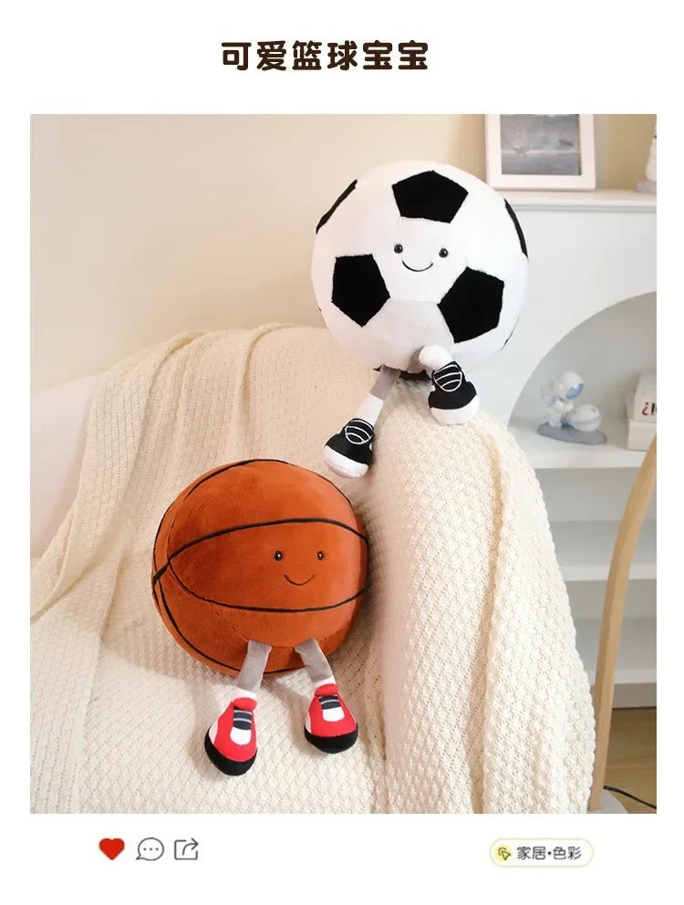 Soccer doll, basketball plush toy, creative soccer doll, cushion, pet ball, interactive dog and cat toy.