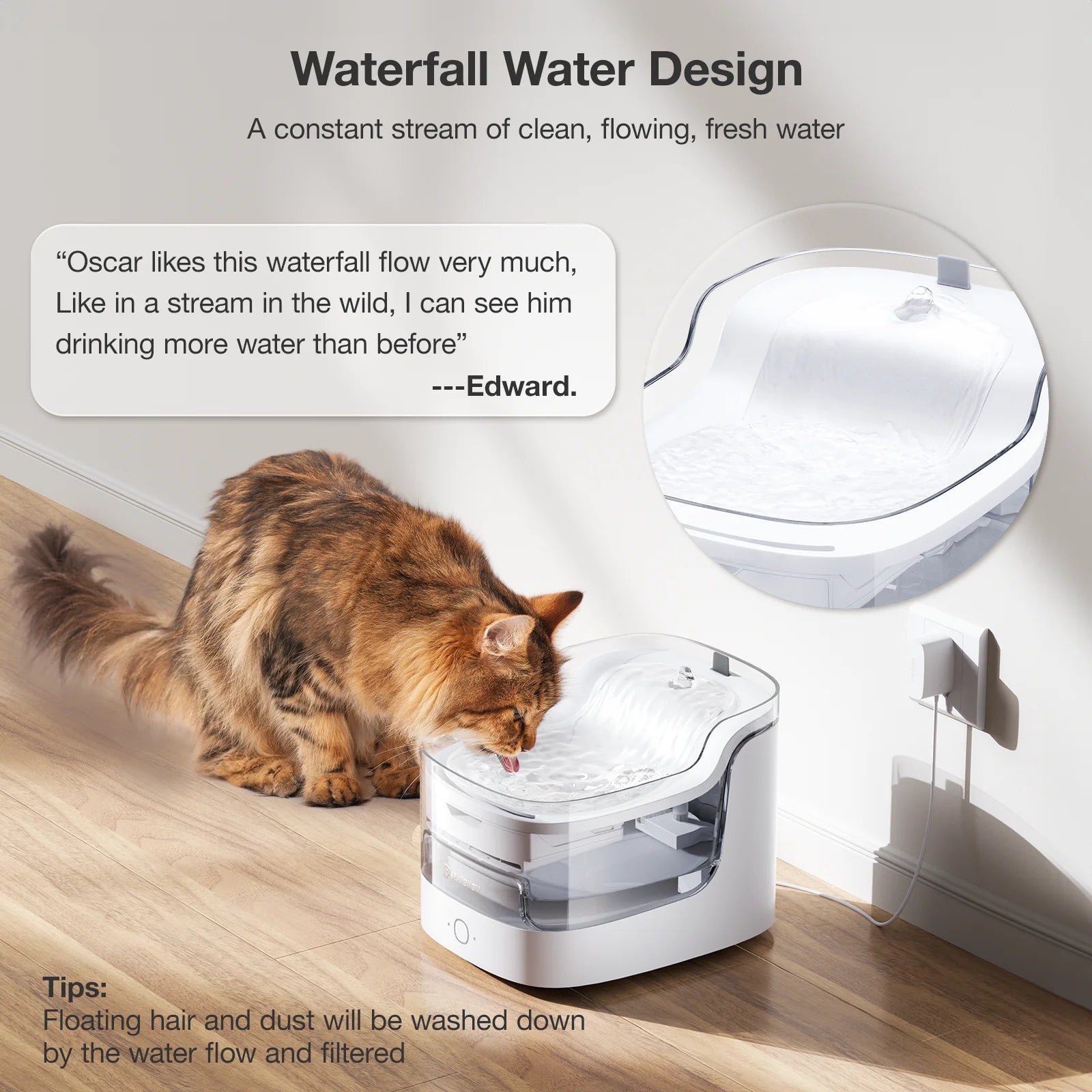 Petgugu PF1 Automatic Feeder 2L Capacity Drinking Fountain For Cats Dog Drinker Pet Water Dispenser Accessories APP Control