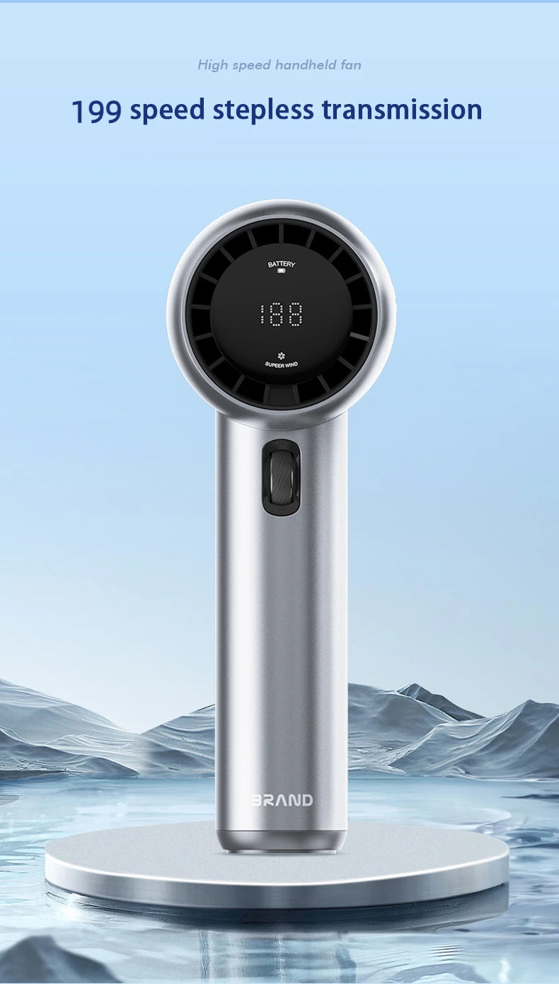 HOMEFISH GF02 199 Gears High-Speed ​​Portable Fan USB Rechargeable Fans 3500mAh Electric Fan Mini Air Conditioner