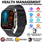 2026 New Model Uric Acid & Lipid Health Analysis Smartwatch Men's ECG+PPG Bluetooth Call 2.01 inch Flashlight Smartwatch Women's