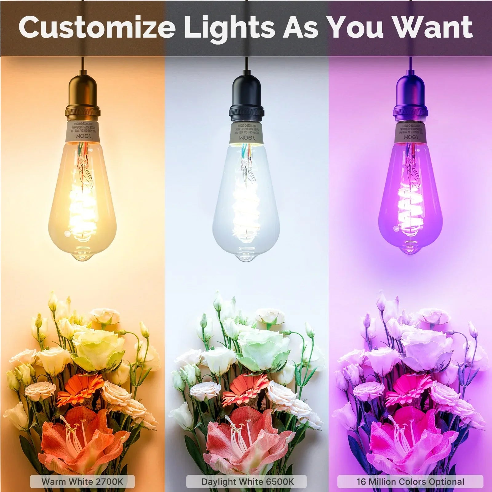 MOES Tuya ST64 Smart Bulb — LED RGB 2700–6500K WiFi Alexa