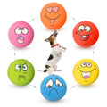 6PCS Latex Dog Squeaky Toys - Chewing Balls with Funny Faces | Interactive Fetch Training for Puppies