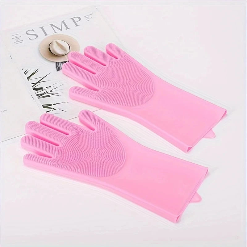 Cleaning Gloves Pet Grooming Dog Cat Bathing Shampoo Glove Scrubber Magic Dishwashing Cleanner Sponge Silicon Hair Removal Glove
