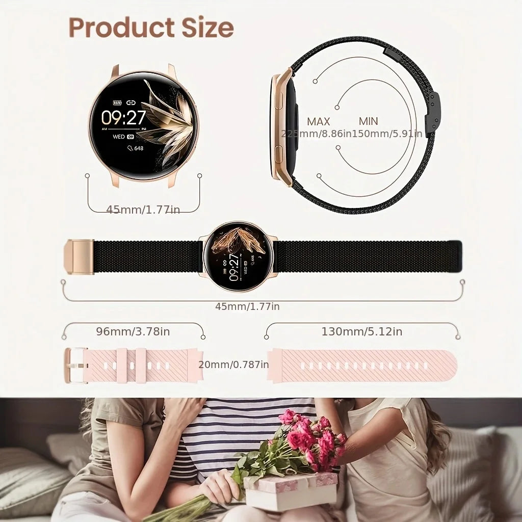 Smartwatch Feminino – Elegância, Saúde e Conectividade Total