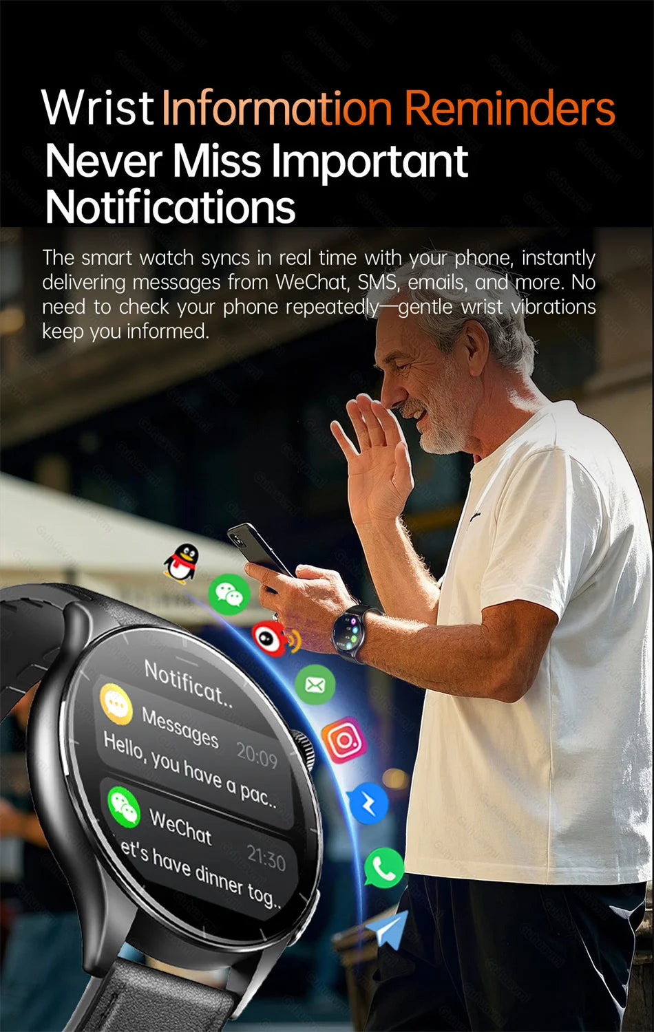 2026 New Smart Watch ECG+PPG Health Monitoring Blood Pressure Uric Acid Fitness Tracker Clock Sport Call Smartwatch Customizable Dial