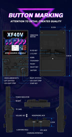 Open Source XF40V Retro Handheld Game Console 4.0 Inch 720x720 IPS Screen Portable Hand Held Retro Video Gaming Player