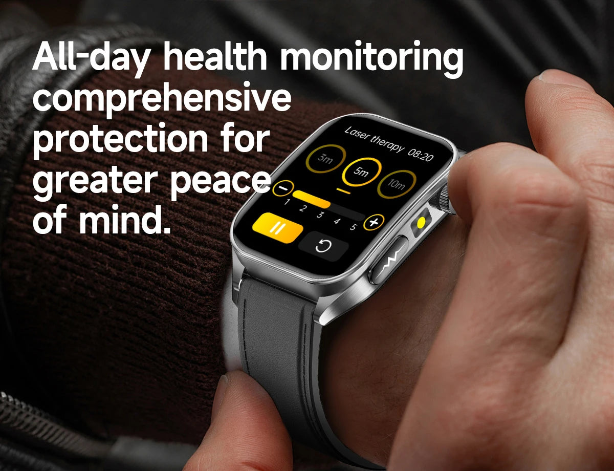 Smartwatch Saúde 2026 – Laser Inteligente, Diagnóstico Completo e Estilo Masculino