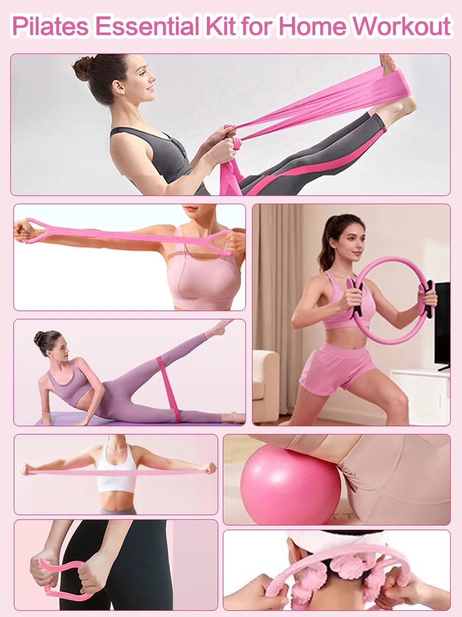 Pilates Yoga Set – Kit de Pilates e Yoga com 13 Peças para Treino em Casa