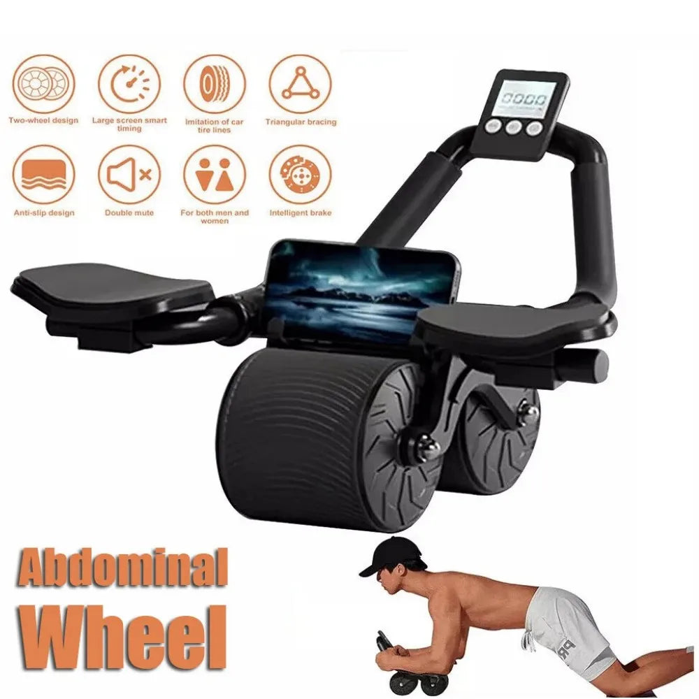 CoreWheel Pro – Roda Abdominal com Rebound, Contador Digital e Suporte Antiderrapante