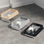 Stainless Steel Litter Box, Semi-enclosed Splash-proof And Leak-proof Design, Removable Lid, Suitable For Big Cats, And More