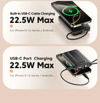 Toocki PowerBank 10000mAh — Magnético 15W MagSafe USB‑C PD 22.5W