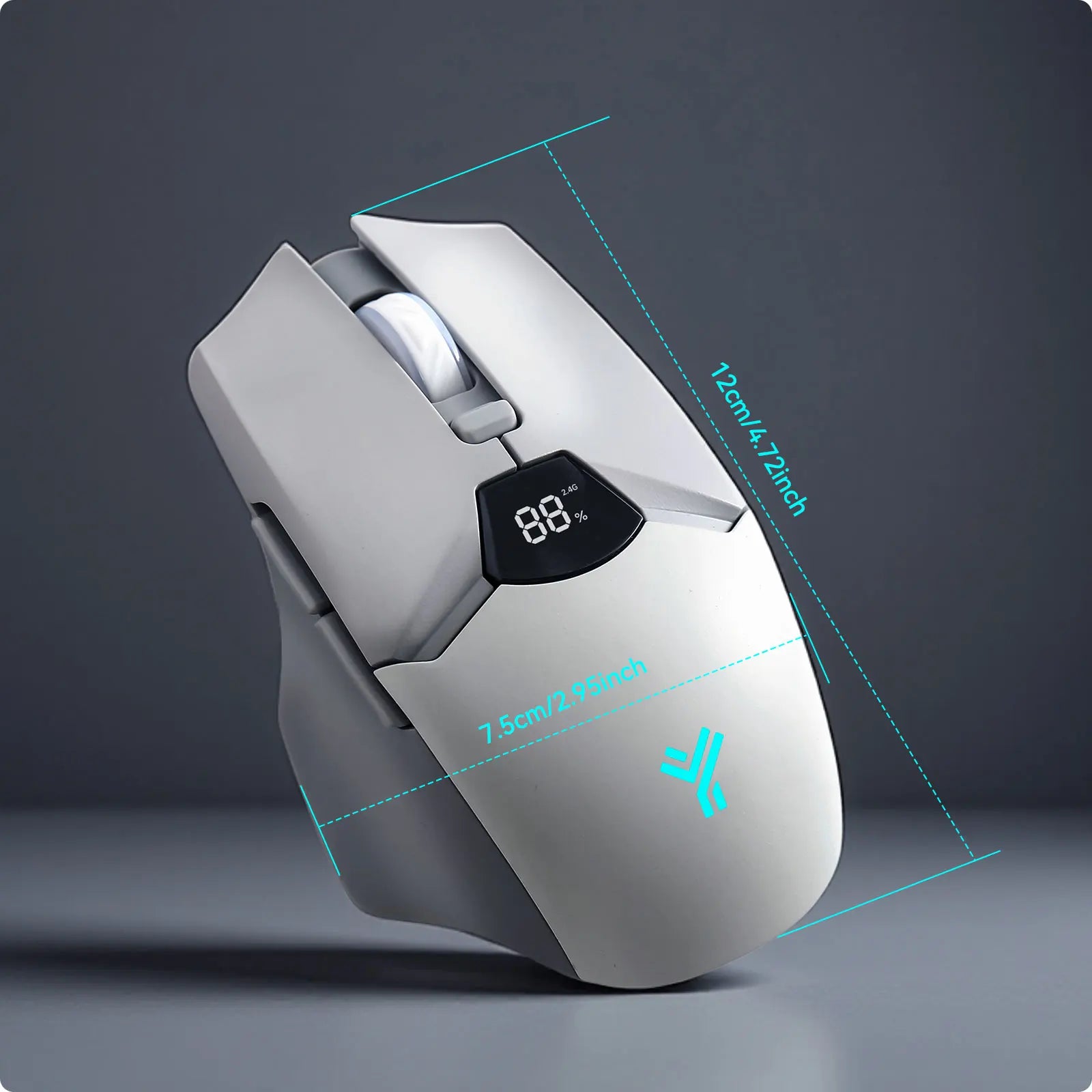 Wireless Bluetooth mouse with digital battery display, silent ergonomic mouse for PC Laptop Gaming, 2.4G / Bluetooth 5.0