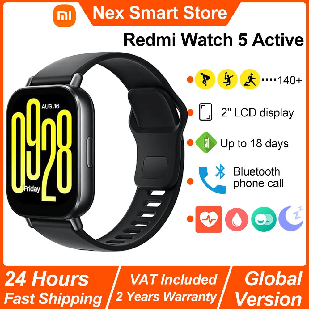 Redmi Watch 5 Active – Conectividade, Saúde e Ecrã XL