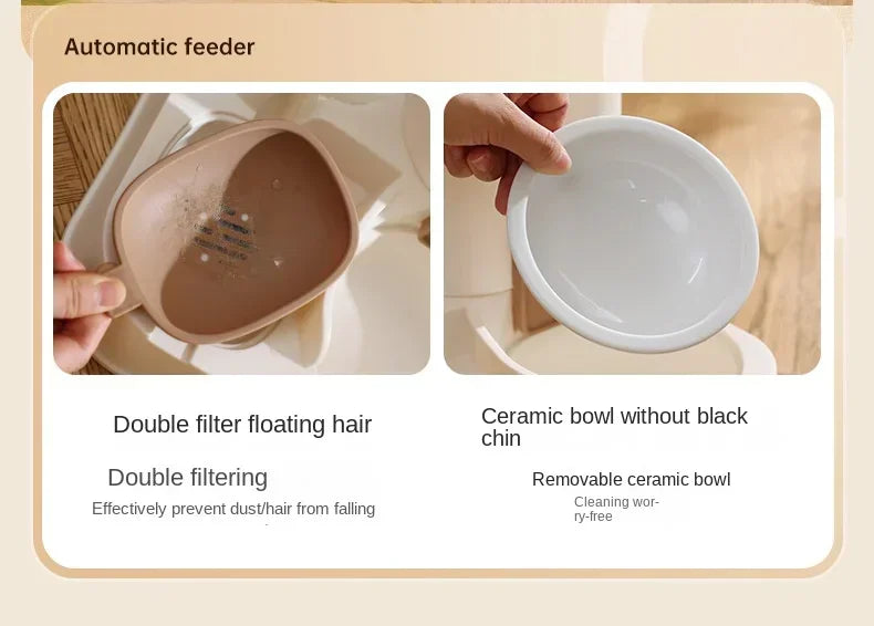 New Automatic Feeder Cat Dog Food Bowl with Water Fountain Dry Wet Separation Pet Puppy Kitten Food Storage Dispenser Container