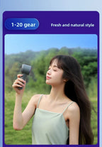 Outdoor Handheld Cold Compress Fan 3600mAh Quite High-speed Cold Air USB Rechargeable Mini Turbo Fan with Lanyard Portable Fan