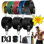 360lbs Fitness Exercises Resistance Bands Set Elastic Tubes Pull Rope Yoga Band Training Home Gym Workout Equipment