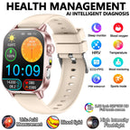 2026 New Model Uric Acid & Lipid Health Analysis Smartwatch Men's ECG+PPG Bluetooth Call 2.01 inch Flashlight Smartwatch Women's