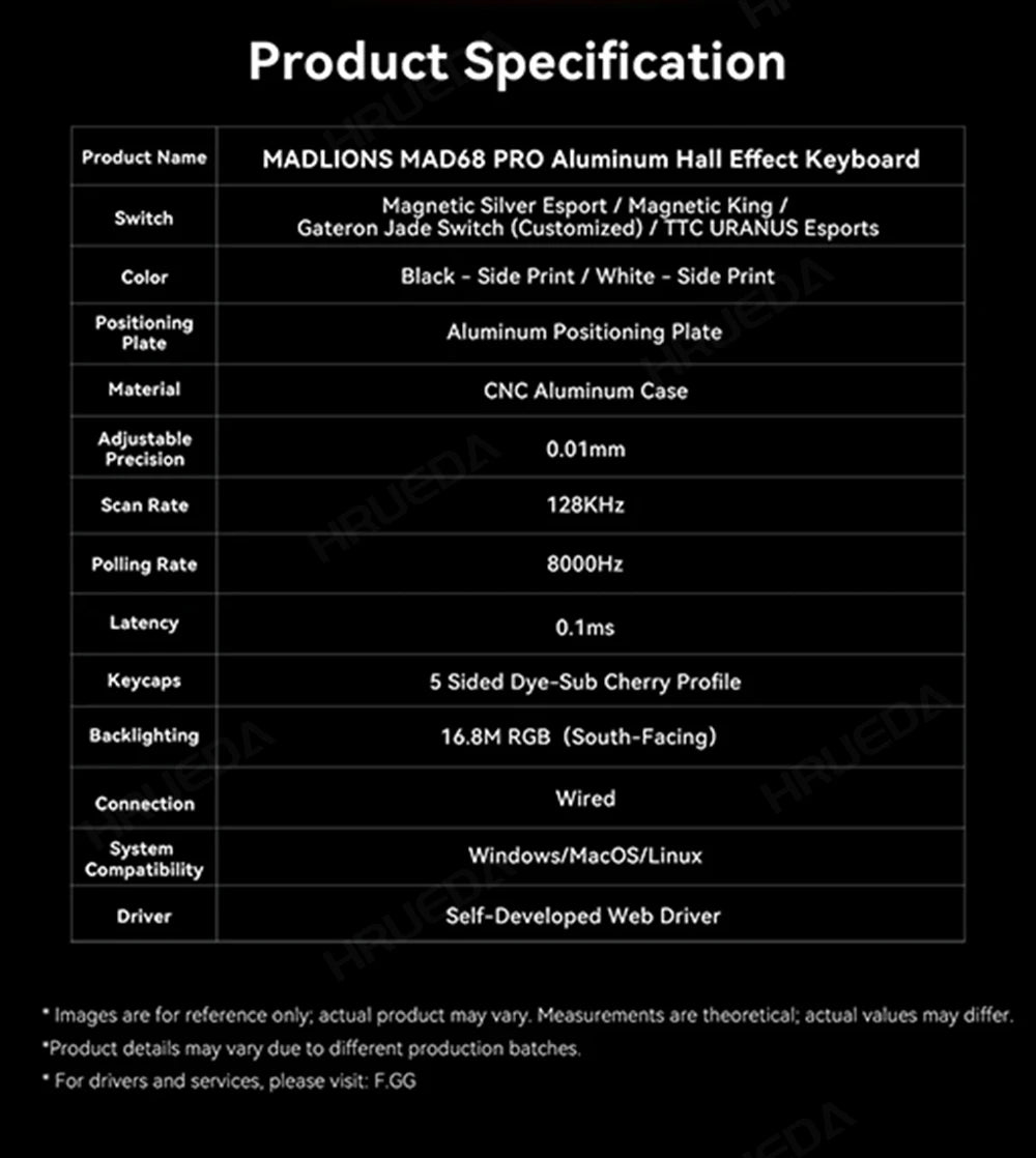 MADLIONS Mad 60he Mad60HE Mad 68HE Mechanical Keyboard Magnetic Switch Wired Hot Swap 8K Polling Rate Customized Gaming keyboard