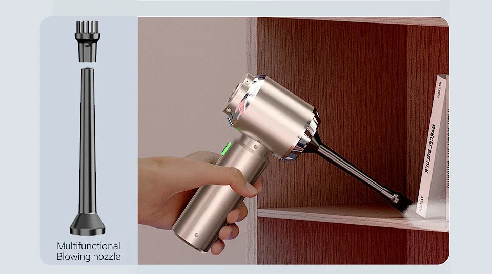 Mini Car Vacuum 98500Pa — Aspirador Portátil Sem Fios USB Super Potente