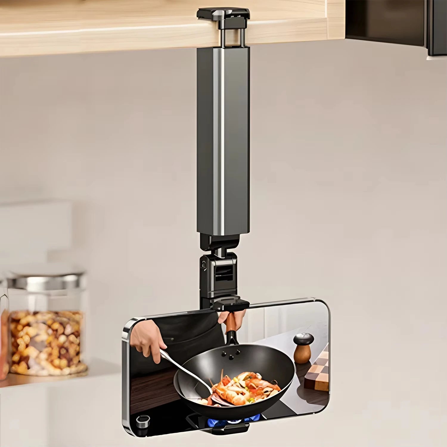 360 Degree Portable Travel Phone Holder Desktop Adjustable Rotatable Phone Stand for Airplane Flight Train Foldable Seat Bracket