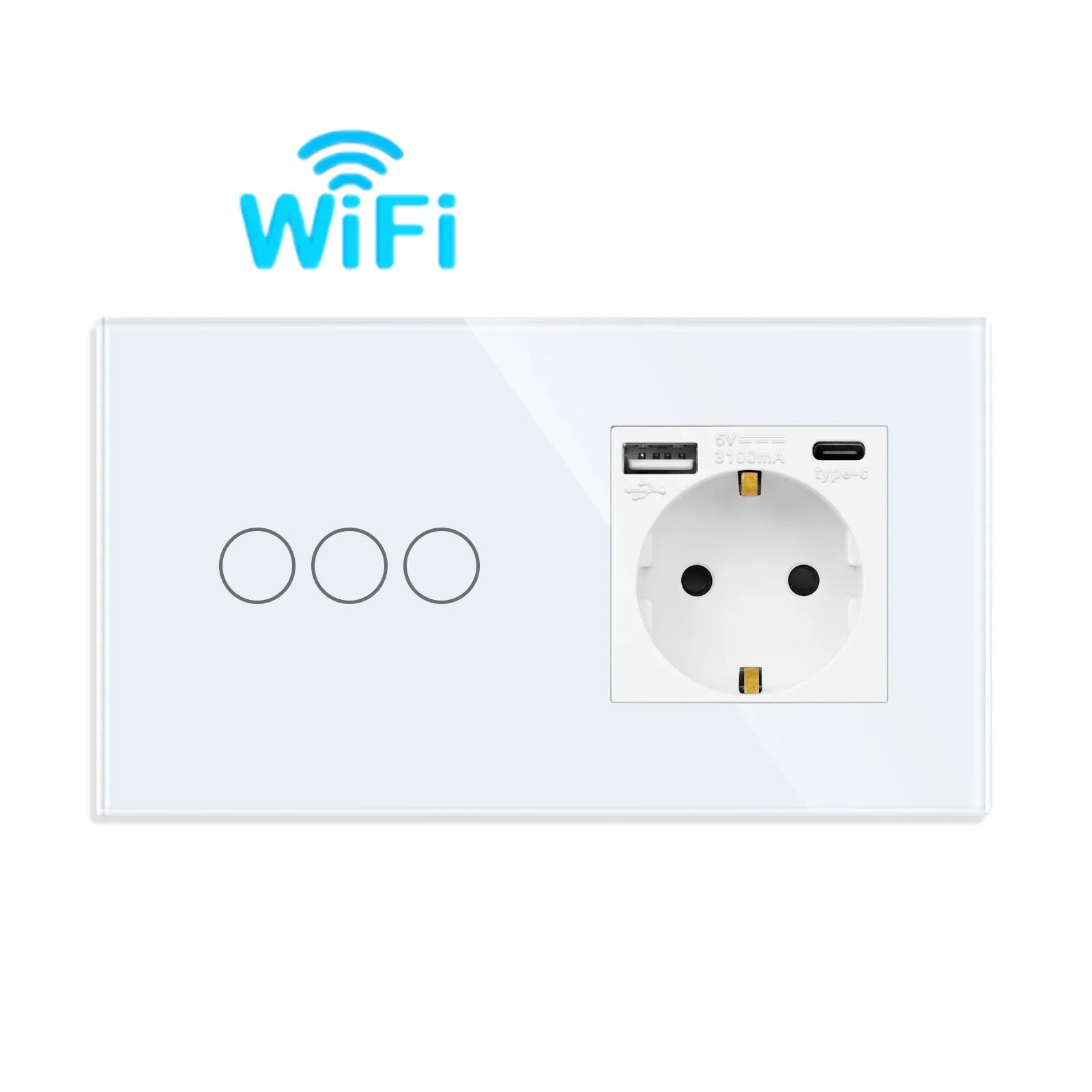 Bingoelec Tuya Smart Stair Switch — 2‑Way + Tomada WiFi com USB‑C
