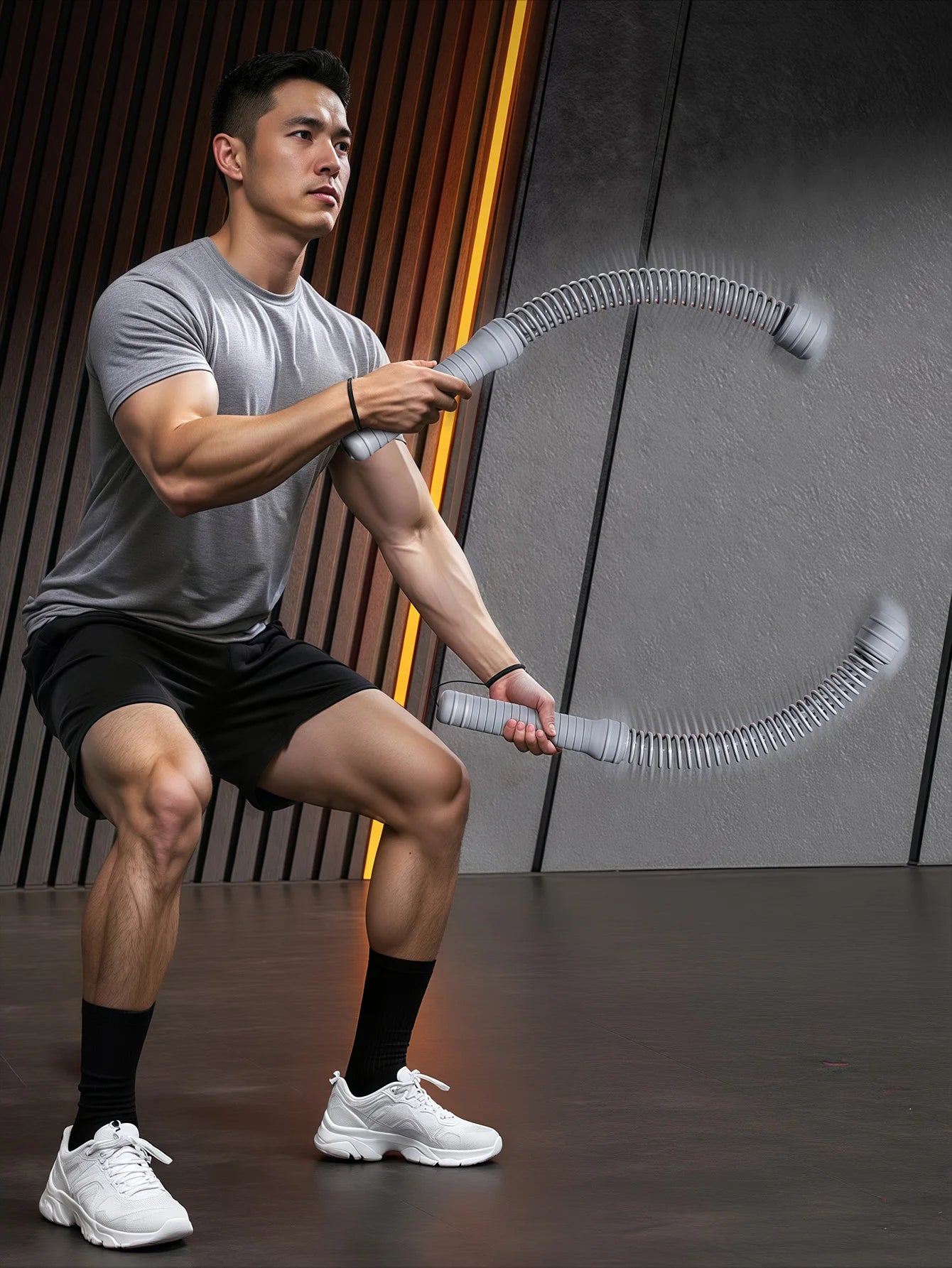 Fortalecedor de Braços com Mola Flexível — Conjunto de 2 para Bíceps e Tríceps