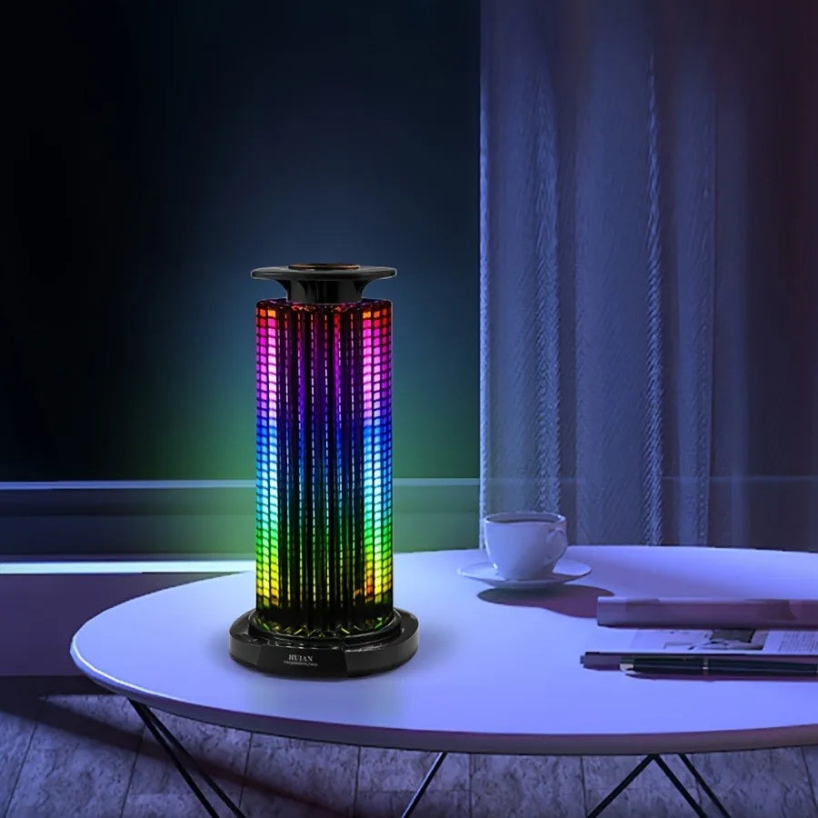 1pc RGB Sound-Activated Music Rhythm Light,4D Panoramic Trendy Atmosphere Light,RGB Colorful Music Sound Control Ambiance Light.