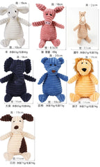 Plush Dog Toy Animals Shape Bite Resistant Squeaky Toys Corduroy Dog Toys for Small Large Dogs Puppy Pets Training Accessories