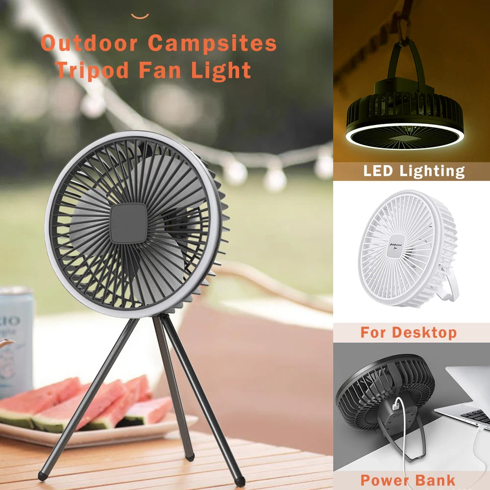 IRALAN Modern Fan light Portable And Adjustable Wireless USB Electric Fan Dual Mode Use For Home Office Travel Outdoor Camping