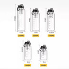 800/2500ml Large Glass Water Bottle with Lock Lid and Direct Drink Spout, Reusable Sports Water Bottle for Gym, Home, and Outdoor Use.