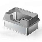 Stainless Steel Cat Litter Box with Lid and Scoop for Big Cat XL Metal Litter Pan Tray with High Wall Sides Enclosure Non-Sticky