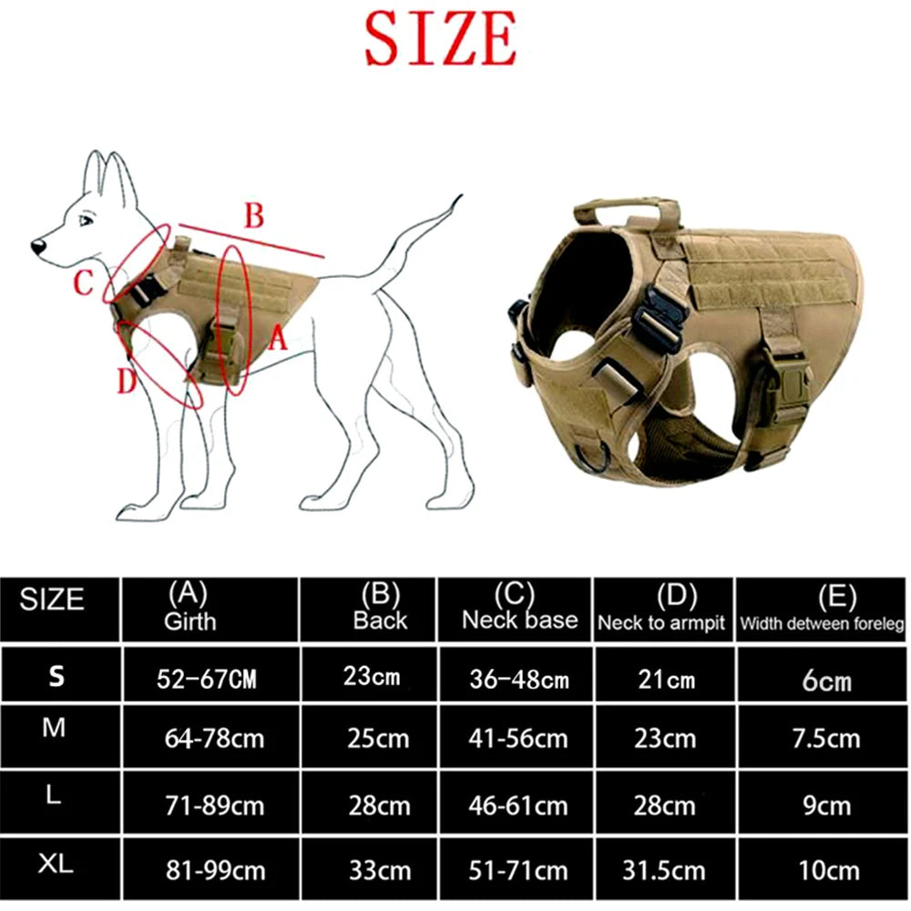 Tactical Military Vest Pet German Shepherd Golden Retriever Tactical Training Dog Harness and Leash Set For All Breeds Dogs