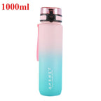 500ML/1000ML Large Capacity Sports Water Bottle Leak-Proof Motivational Portable Reusable Plastic Cups Outdoor Travel Gym Jugs