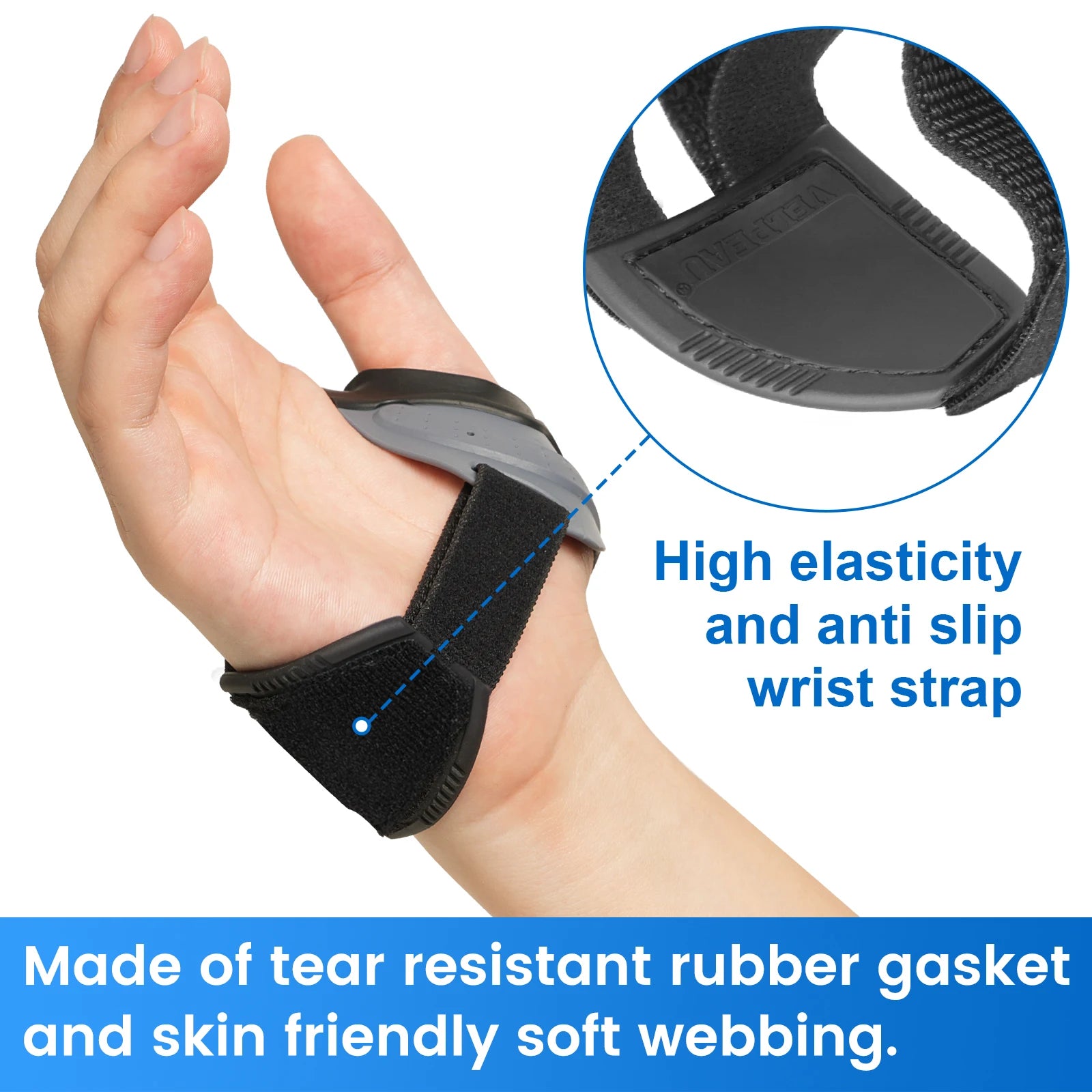 VELPEAU CMC Thumb Brace for Osteoarthritis, Pain and Arthritis Support, Comfortable thumb splint comes with compression sleeve.
