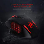 Redragon M913 Gaming 16000 DPI Wired 2.4Ghz Wireless RGB Optical Gaming Mouse with 16 Programmable Buttons, Black/White