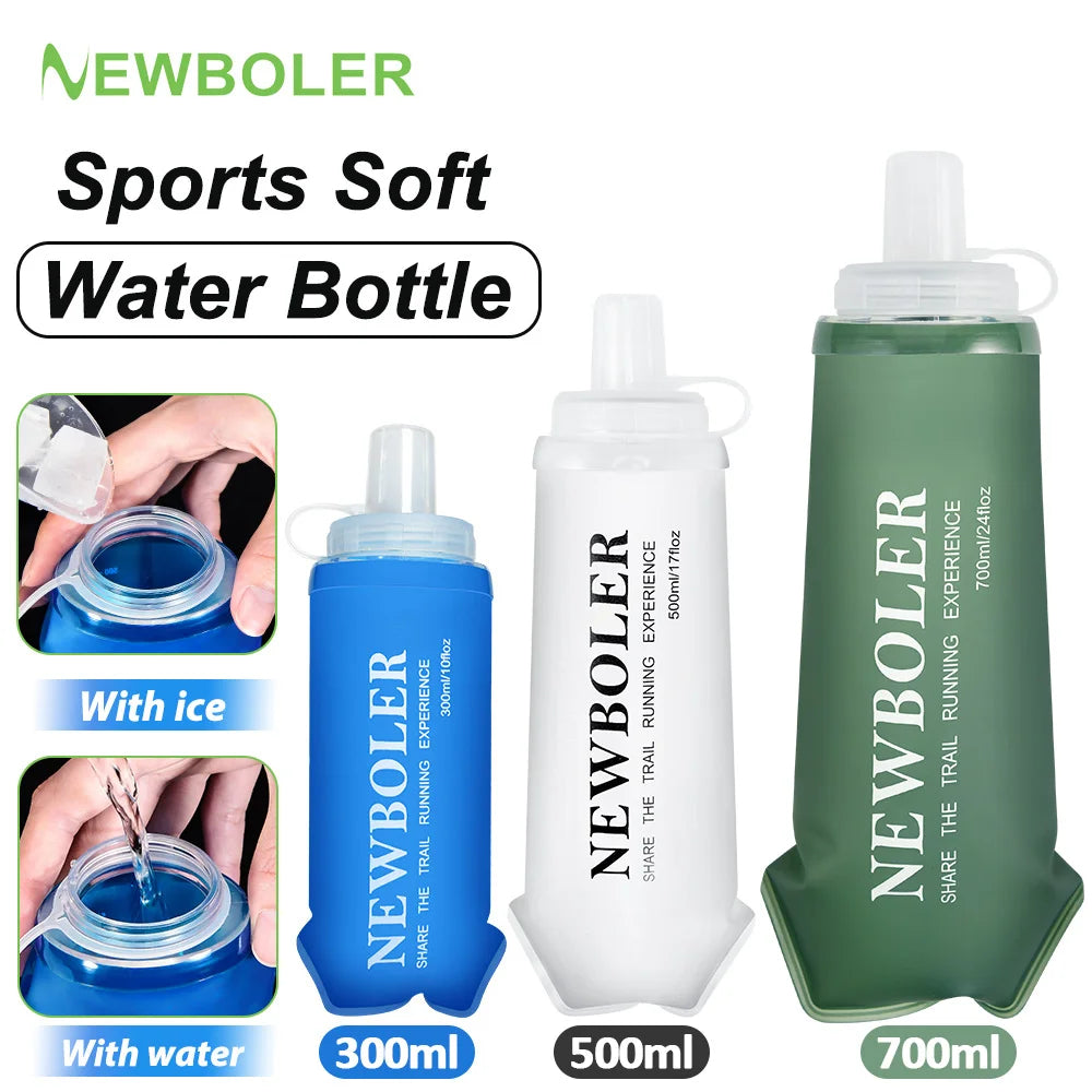 NEWBOLER Soft Flask em TPU – Garrafa Dobrável e Portátil para Corrida e Outdoor