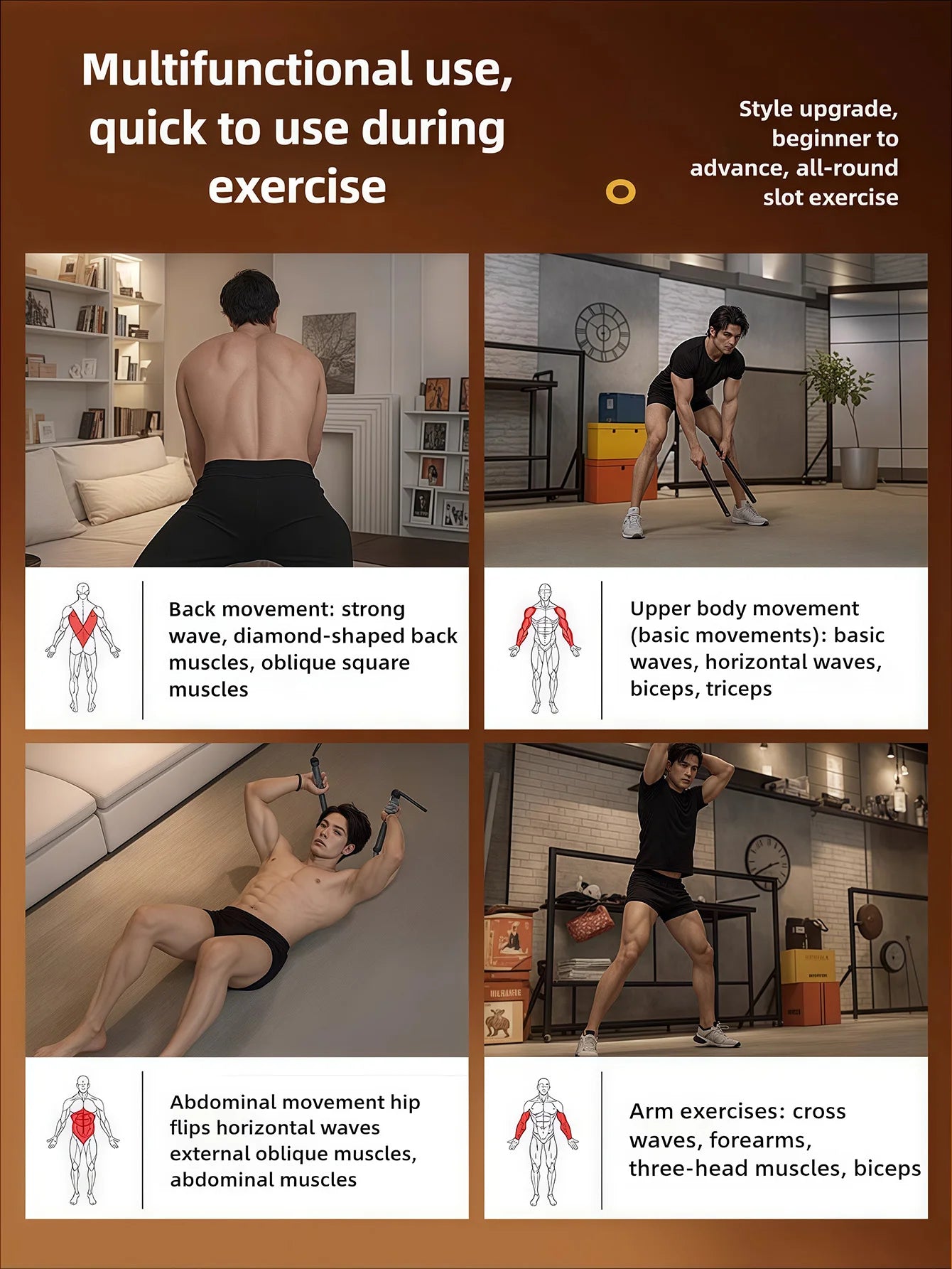 Fortalecedor de Braços com Mola Flexível — Conjunto de 2 para Bíceps e Tríceps