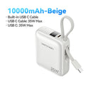 Vention 10000mAh Power Bank — 35W Fast Charge Mini USB‑C 3C