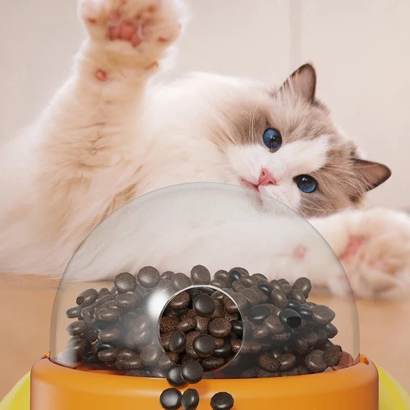 1 Pcs Little Yellow Duck Pet Feeder Interactive Training Device For Cats And Dogs Food Dispensing By Pressing Automatic Feeder