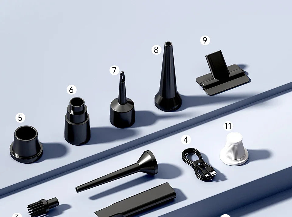 Mini Car Vacuum 98500Pa — Aspirador Portátil Sem Fios USB Super Potente