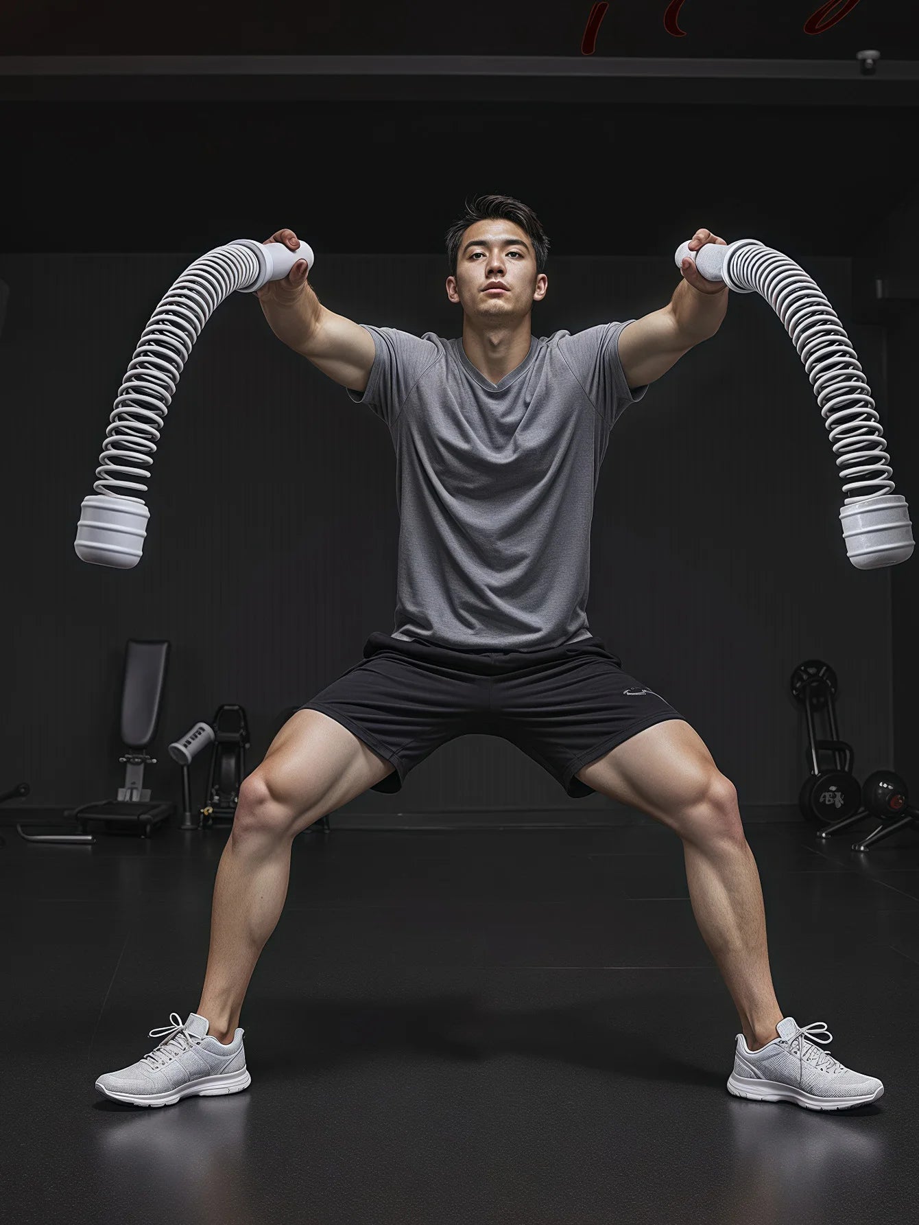 Fortalecedor de Braços com Mola Flexível — Conjunto de 2 para Bíceps e Tríceps