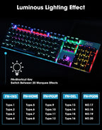 GK410 104 Full Keys Hot Swap Metal Panel Mechanical Keyboard RGB Light Green Black Tea Redaxis Non-Impact Gaming Computer Keyboard