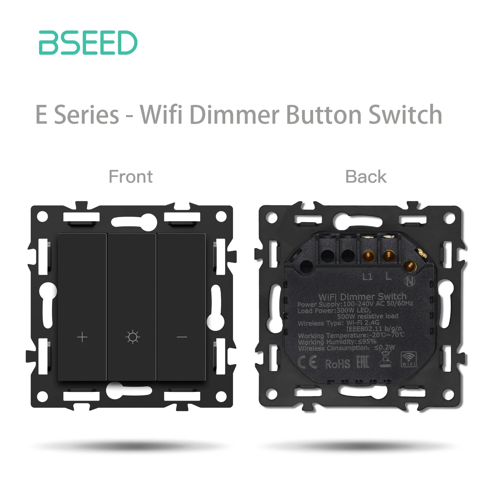 BSEED WiFi Smart Switch Parts — Dimmer, Cortina, Tomadas EU e USB‑C