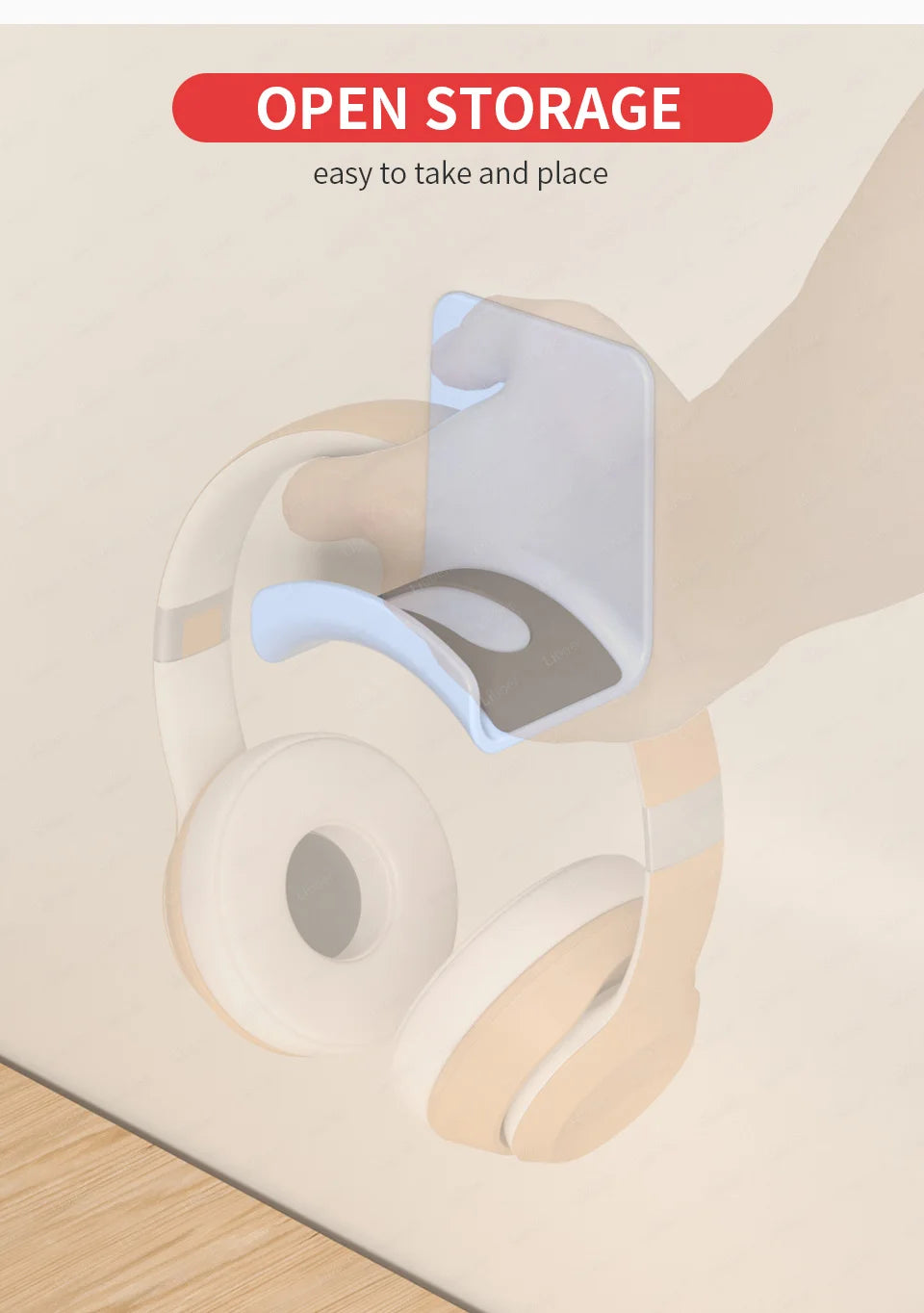 Suporte de Headphones para Debaixo da Secretária — Gancho Multicor Universal