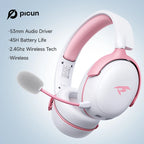Picun G3 — Headset Gaming Wireless 5.4/2.4 GHz com Mic e 65 h