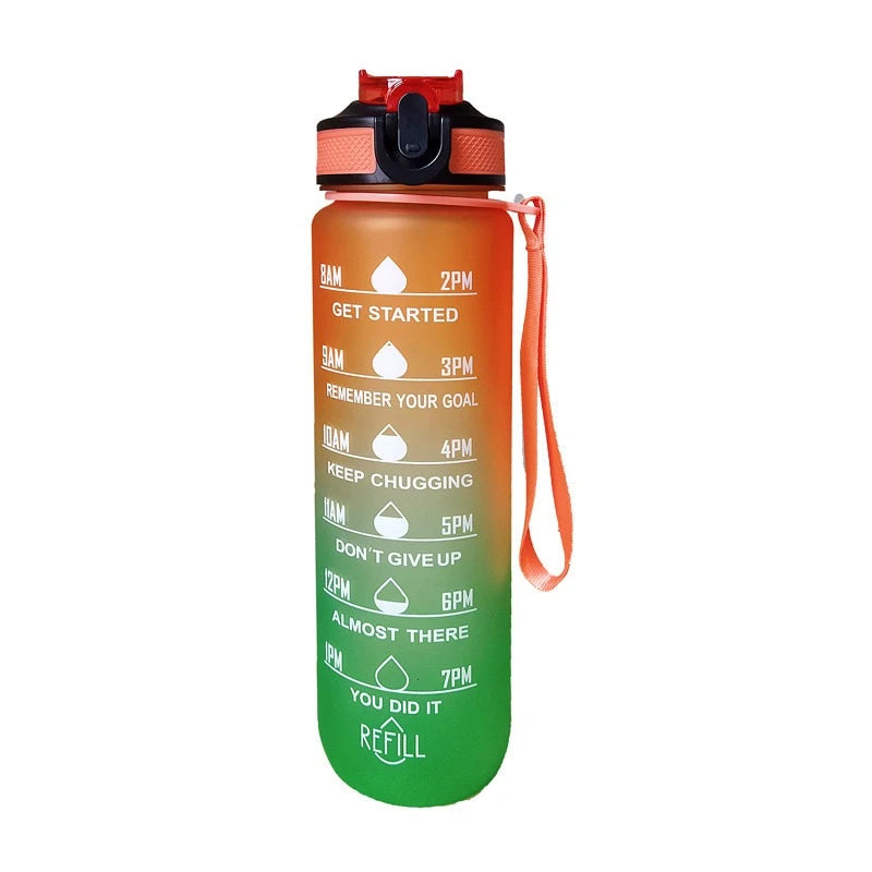 Motivational Sports Water Bottle, Leak-proof Drinking Bottles, Outdoor Travel, Hiking, Cycling, 750ml, 1000ml