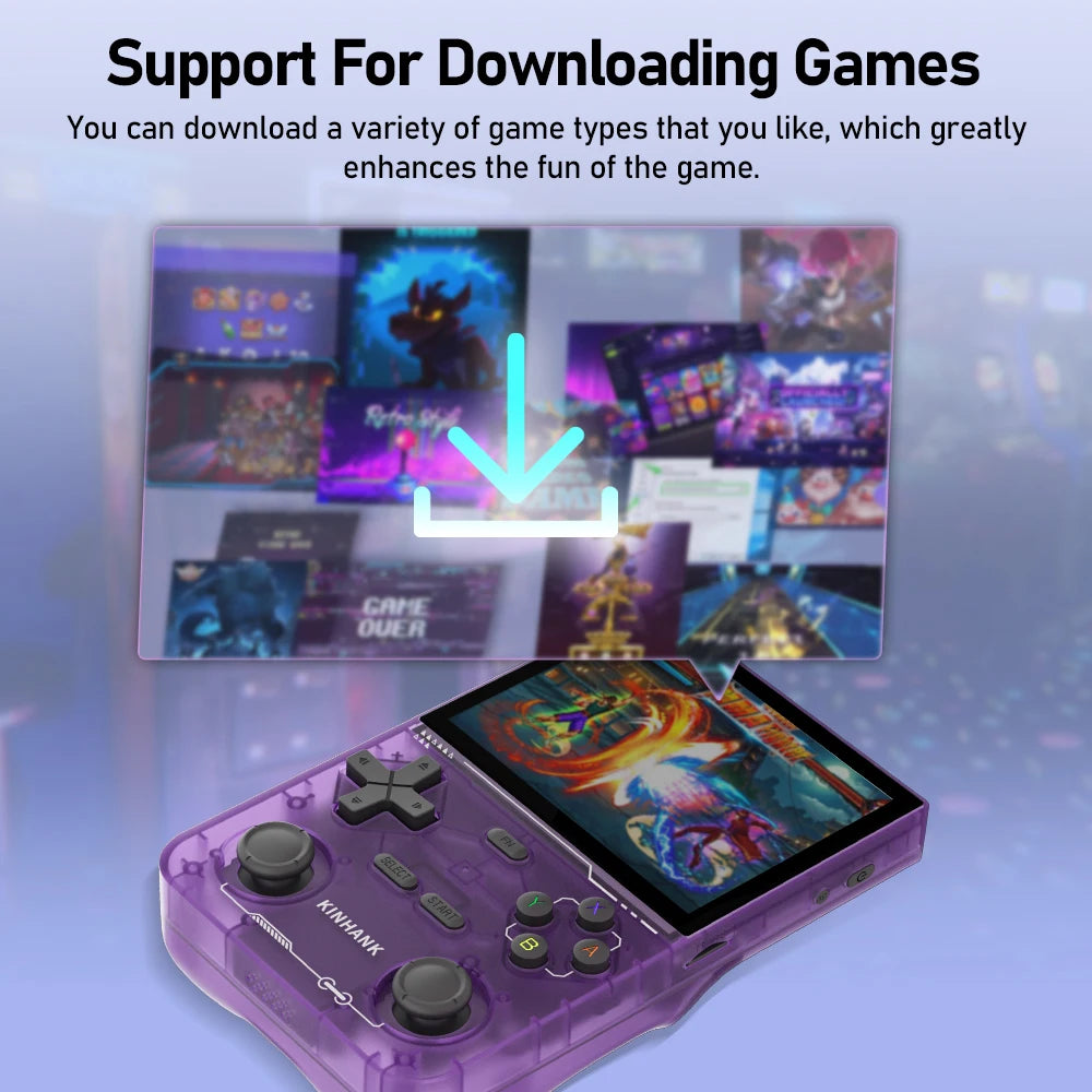 KINHANK Open Source K36 Retro Handheld Video Game Console with 16,000 Games Emulator for PS1/PSP/DC/N64/SS, 3.5-inch IPS Screen