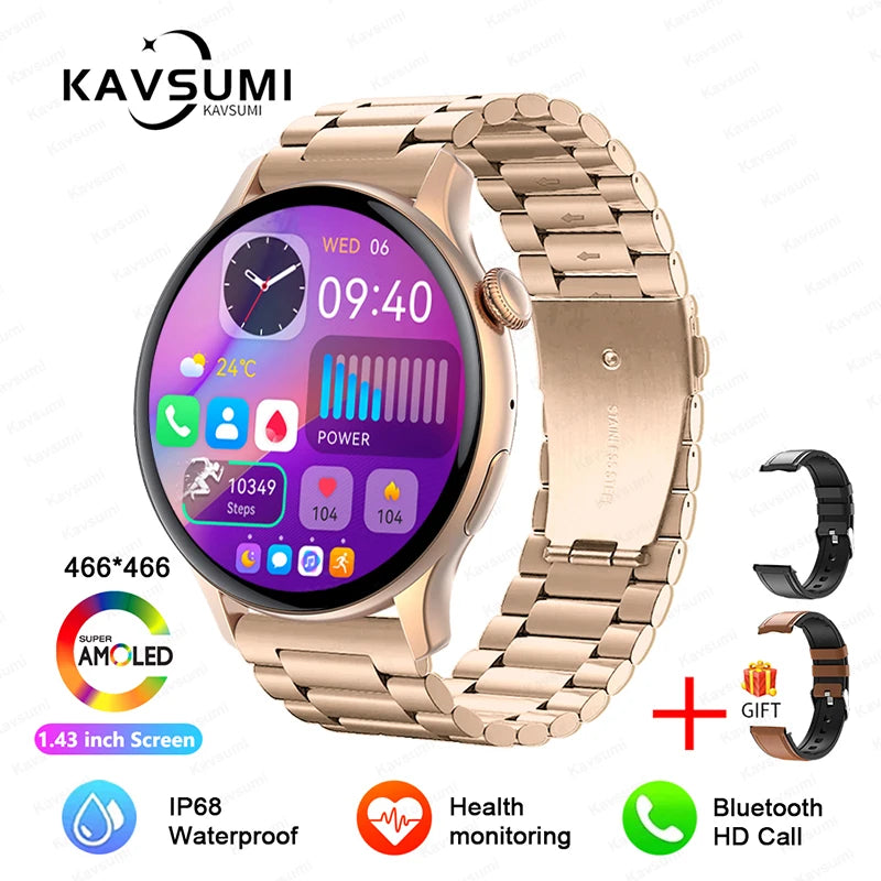 Smartwatch for Women AMOLED Screen Always Display Time NFC IP68 Waterproof Sports Call Women Smart Watch For Women Custom Dial