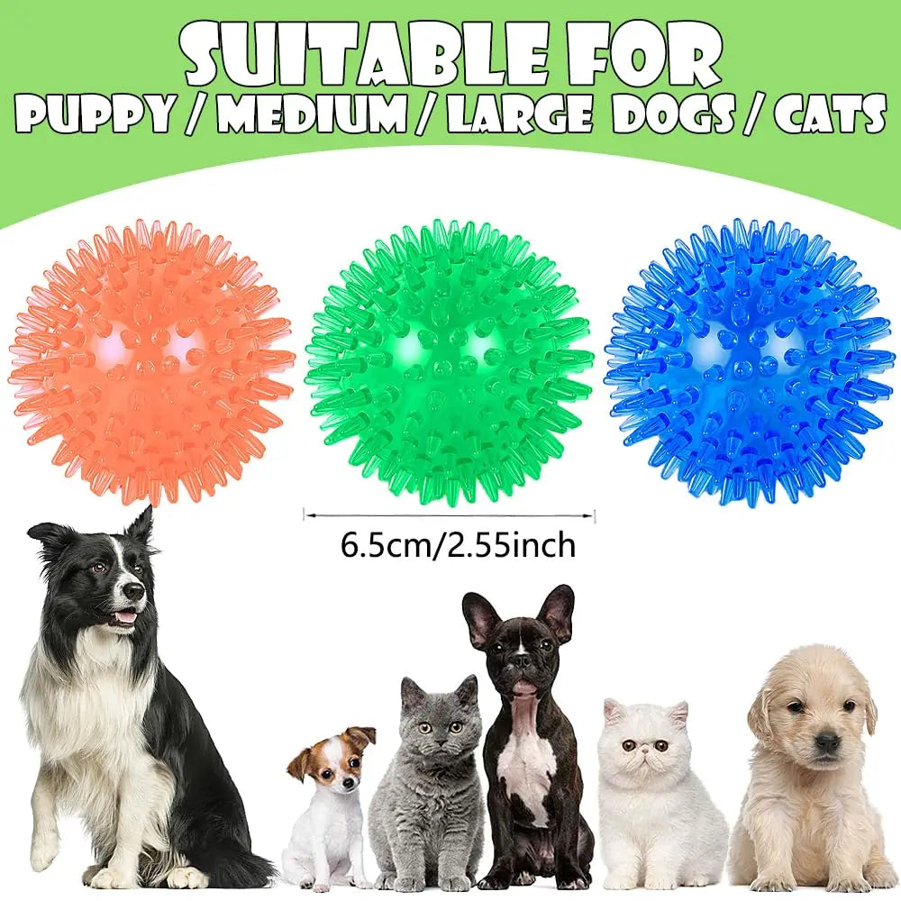 Conjunto 3/6 Bolas Squeaky para Cães – Brinquedos Flutuantes de Limpeza Dentária